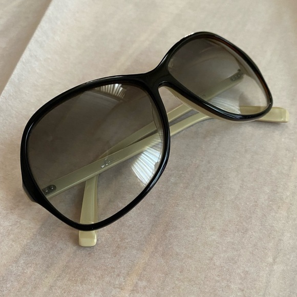 Dita Lotus Oversized Gradient Sunglasses Black Ivory Made in Japan - Picture 4 of 8